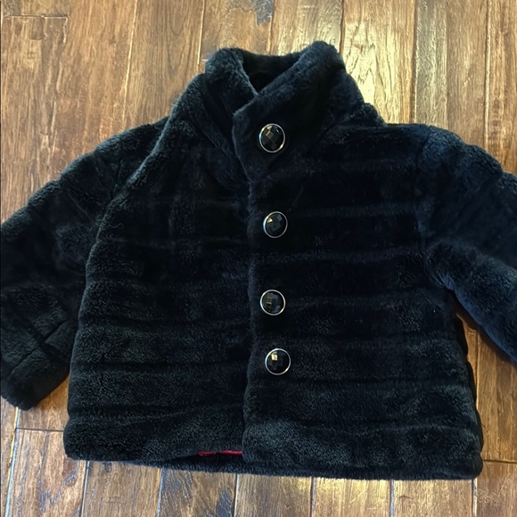 Cherokee Other - Stylish Black Kids Faux fur Shrug Cape Jacket Cherokee 6-6x